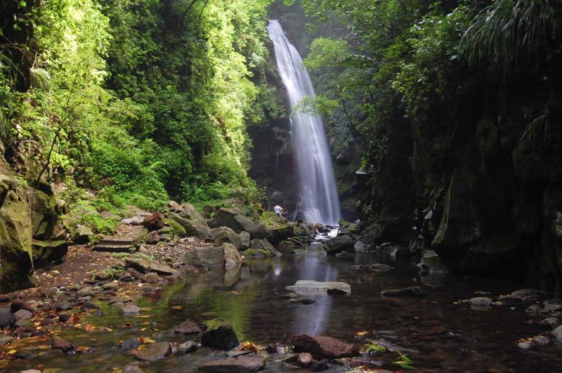 The Falls of Baleine, a popular attraction for travelers, on St. Vincent.