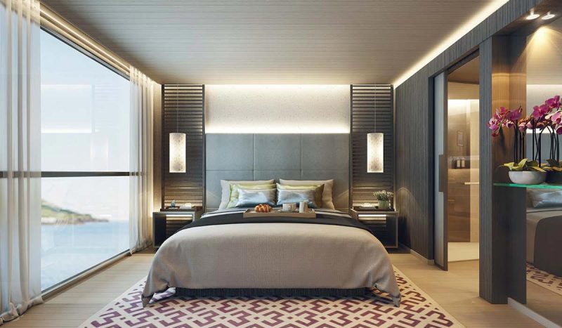 The Deluxe Suite on the new river ship Scenic Aura.