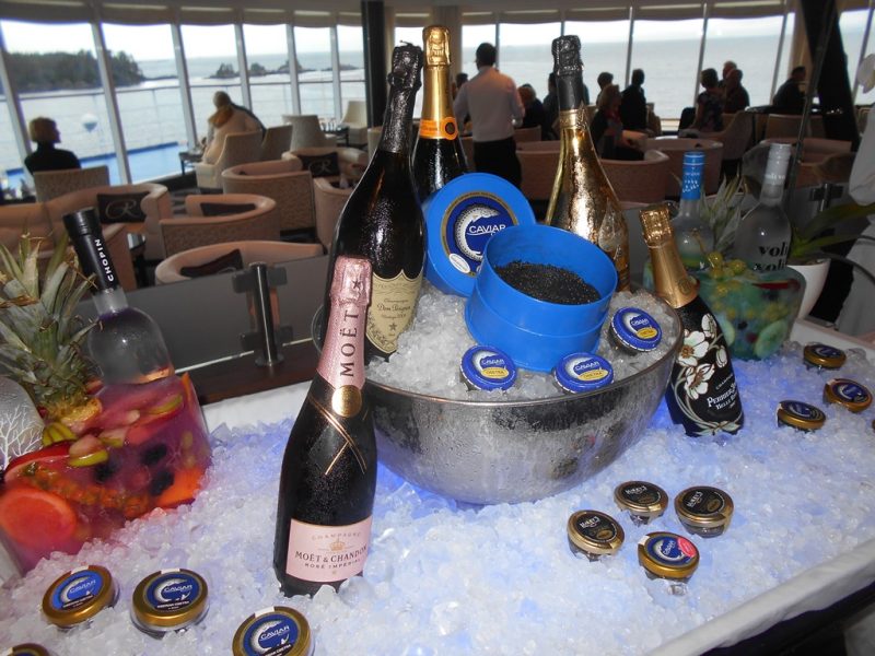 Caviar is served during Alaska cruise on Regent Seven Seas Mariner