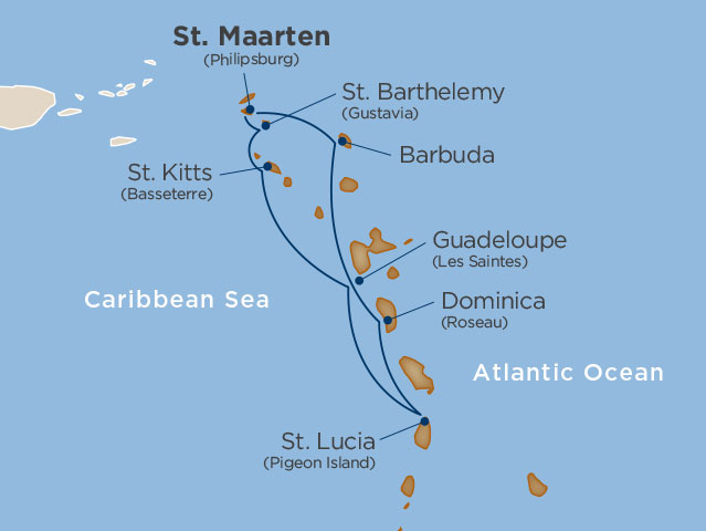 The Classic Caribbean voyage on Wind Surf.