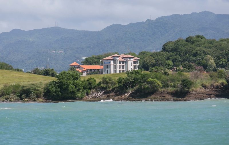 A glimpse of Sandals resort as seen from a passing boat in Grenada.