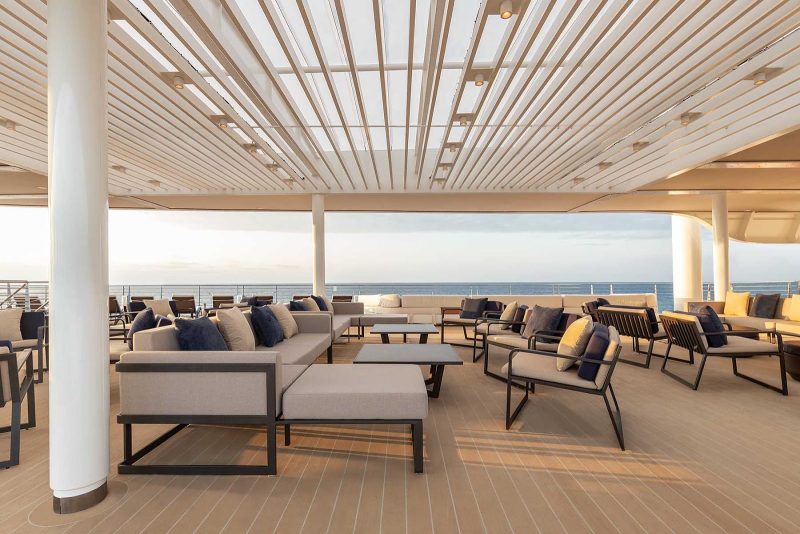 A look at the upper deck of the luxury expedition ship Silver Origin.