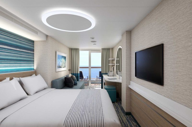 A look at a balcony stateroom on Carnival Jubilee.