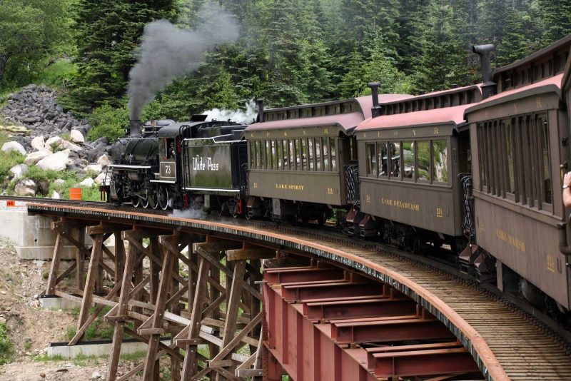 Guests on American Cruise Lines can ride the White Pass train and enjoy a closer look at Alaska's landscapes.