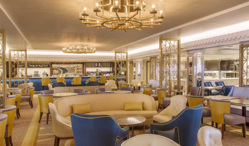 The elegant Carinthia Lounge on Queen Mary 2