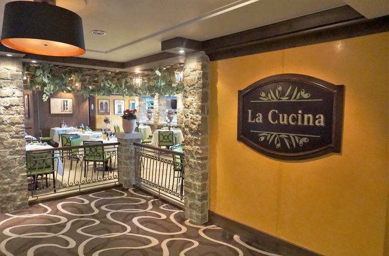 Head to the specialty restaurant La Cucina for Italian fare on Norwegian Getaway.