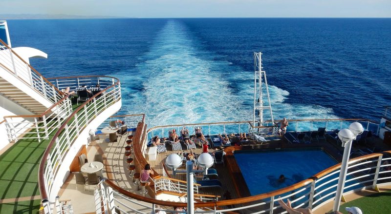 The pretty wake trailing Ruby Princess.