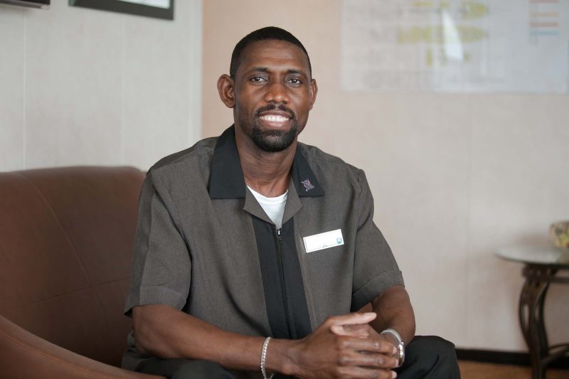 St. Elmore Moore, a stateroom attendant on Celebrity Infinity.
