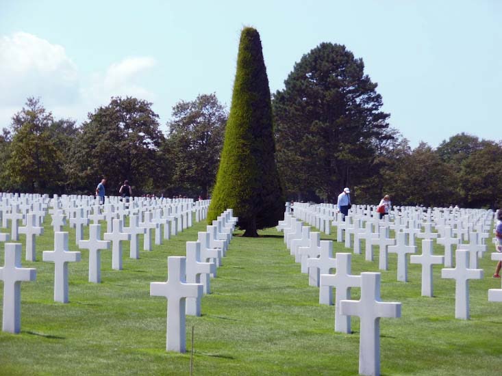 The cemetery at Normandy contains the graves of 9,387 of our brave soldiers.