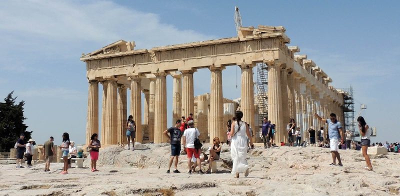 The historic Parthenon in Athens, Greece.