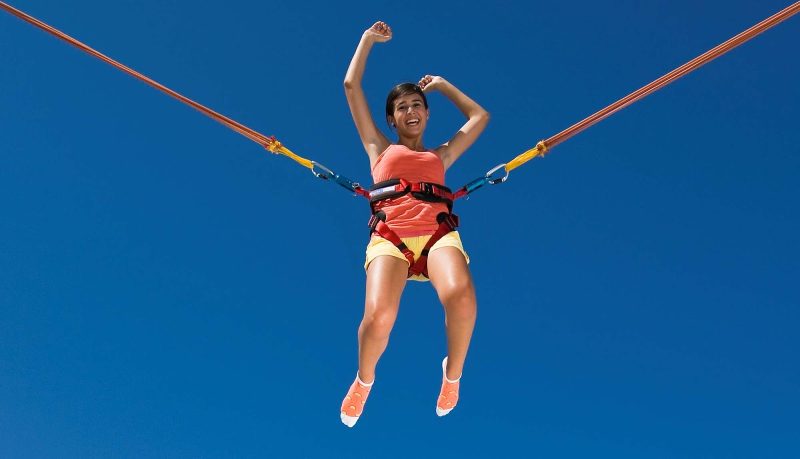 Bungee jump trampoline