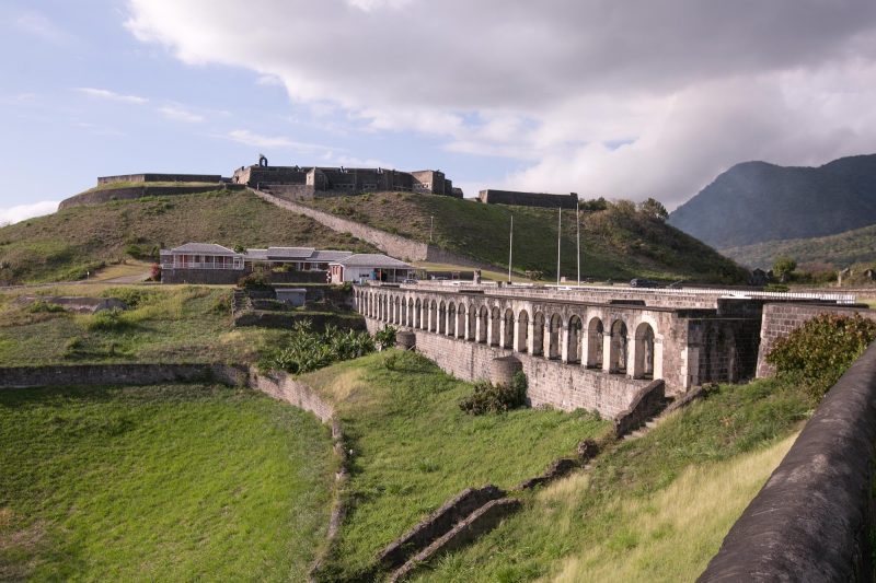 Brimstone Hill Fortress on St. Kitts was designed by British military engineers and built and maintained by African slaves.
