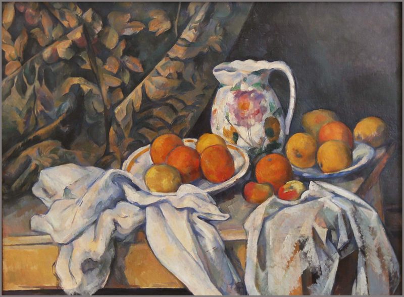 Paul Cezanne, “Still Life With Drapery,” 1894-85, oil on canvas, at the Hermitage in St. Petersburg, Russia.
