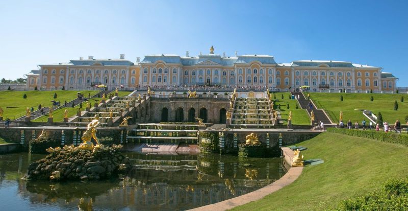 Peterhof Palace, largely destroyed during WWII, has been restored to its former glory. See it on a cruise of St. Petersburg, Russia.