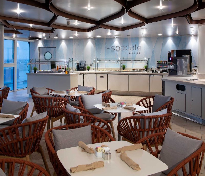 Looking for healthy food options at breakfast or lunch? Check out the Spa Cafe on Celebrity Edge, located near the Solarium.