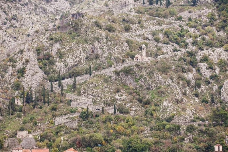 A winding trail above Old Kotor leads you up 1,350 stairs along the Ladder of Kotor to the ruins of a fortress at the summit.