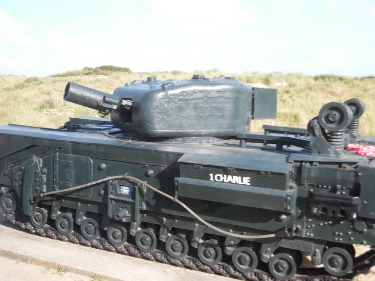 An Allied tank, inscribed 1Charlie.