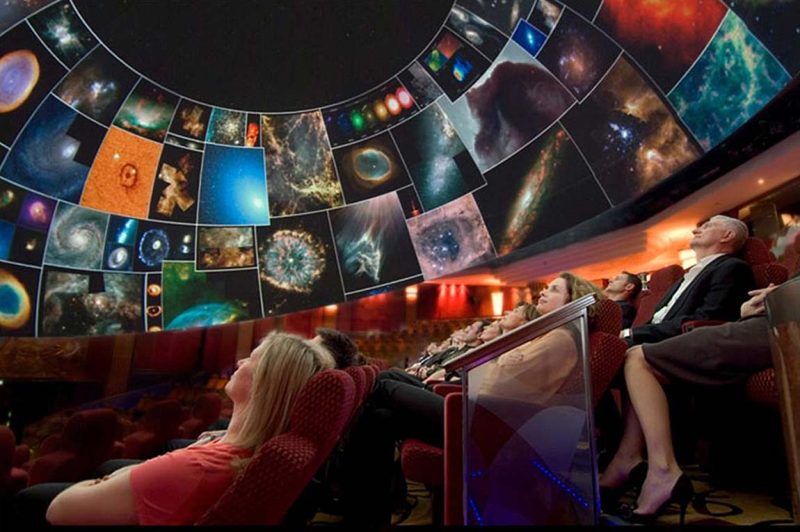 Sit back and gaze at the stars and planets on an exhilarating virtual ride into outer space at Queen Mary 2's planetarium.
