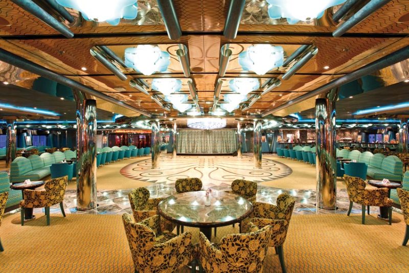Head to Grand Bar Mirabilis on deck 2 of Costa Deliziosa for live music and a dance floor.