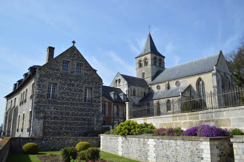 The Abbey of Graville in Le Havre, France, is now a historic monument and museum, surrounded by gardens.