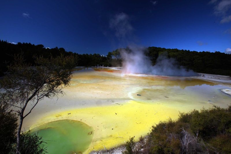 Visit the unearthly Waiotapu springs in New Zealand on your next Ponant cruise.
