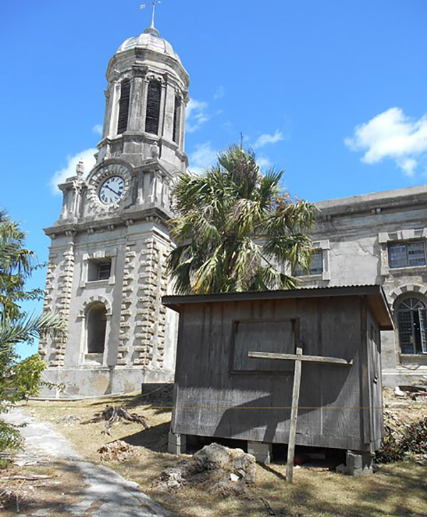 St. John's Cathedral, an Anglican church perched on a hilltop in St. John's, Antigua.