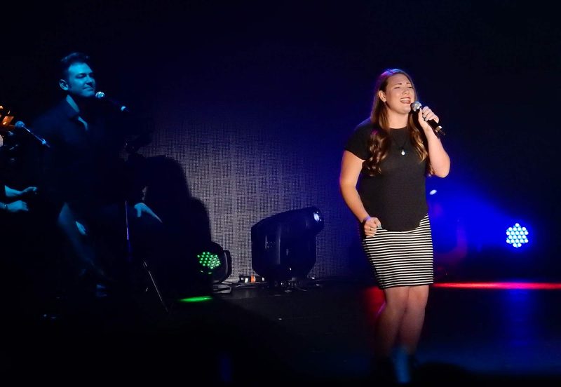 A contestant performs during the finals of "Voice of the Ocean" on Ruby Princess.