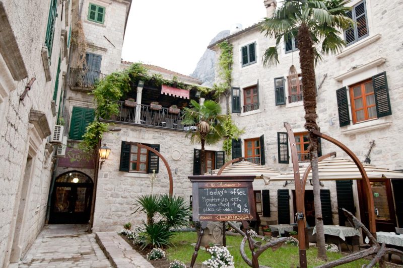 Steak is ths specialty of the day at this restaurant in Kotor, Montenegro.