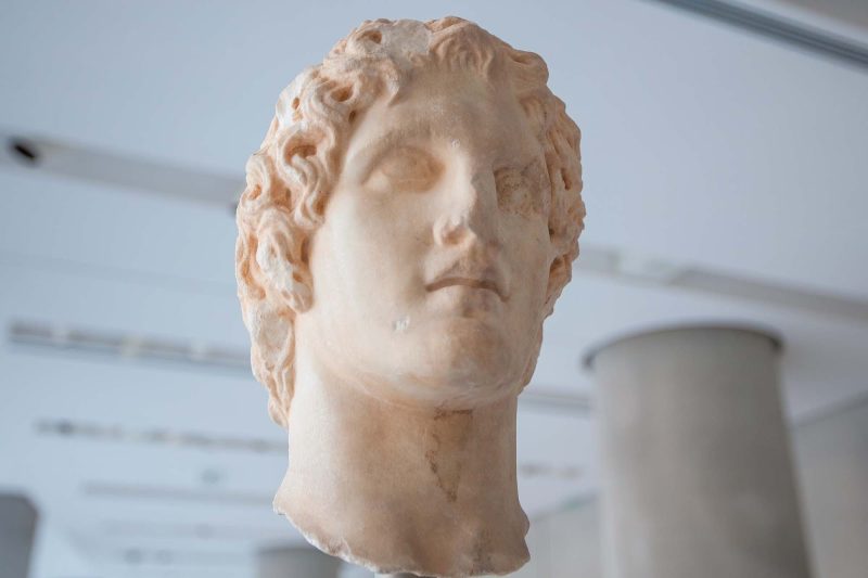 A bust said to depict Alexander the Great at the Acropolis Museum in Athens. 