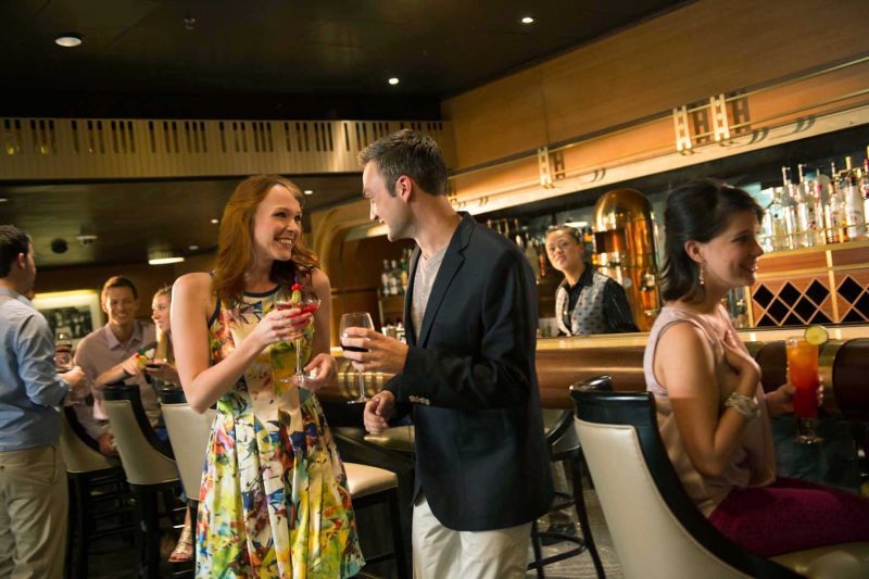Grab a cocktail, meet new people and listen to live music at Keys, an elegant adults-only piano bar and lounge with an art deco motif on deck 3 of Disney Magic.