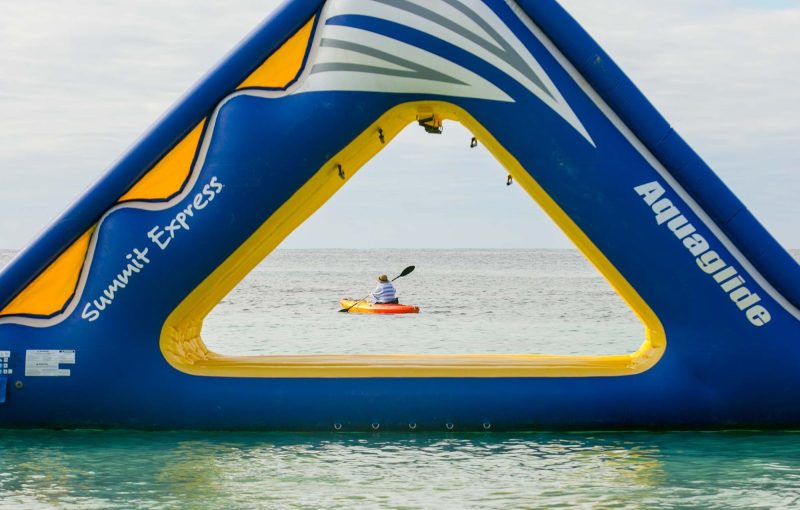 Kayaking at West End Beach on Roatan Island, Honduras.