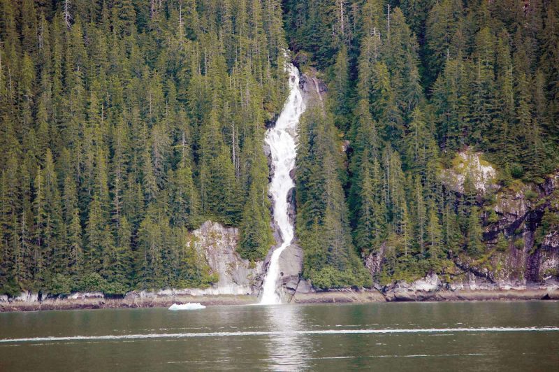 Take in majestic waterfalls in Tracy Arm Fjord during your cruise through Alaska's Inside Passage on American Cruise Lines.