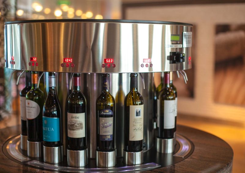 An Enomatic wine dispenser in Cellar Masters aboard Celebrity Infinity.