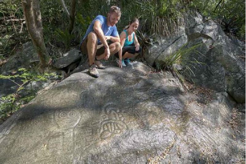 Petroglyphs spotted during a hike in the US Virgin Islands.