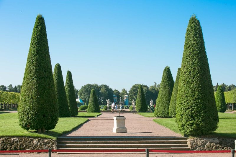 The Upper Garden of Peterhof Palace near St. Petersburg, Russia.