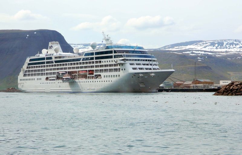 Pacific Princess docked in Iceland.