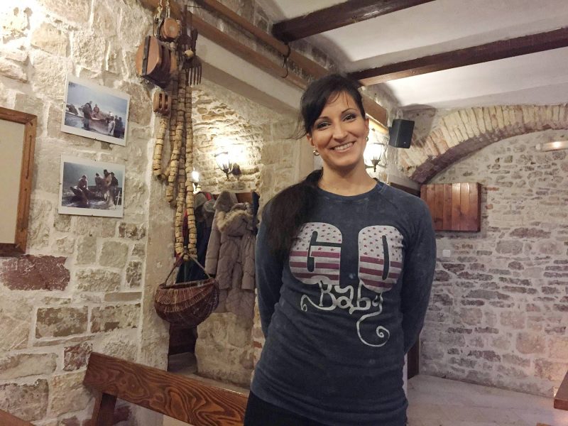 A waitress (who had a college degree in engineering) at Dalmatinska Konoba Cesarica, a charming eatery in Kotor, Montenegro.