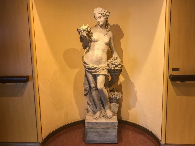 Statuary and artwork line the passenger decks of Holland America's Oosterdam. 