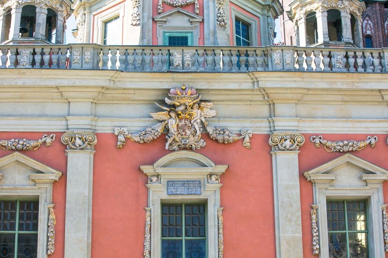 Closeup of a historic building in Old Gdansk, Poland.