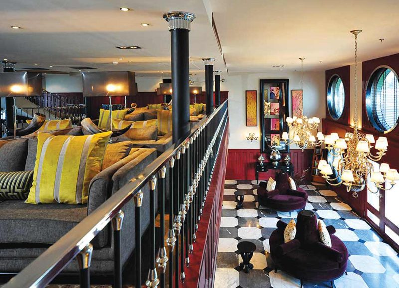 The two-deck lobby of ms Mayfair, which Viking charters for sailings down the Nile.