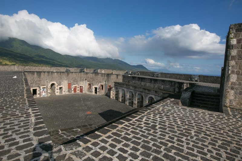 The interior of Fort George Citadel at Brimstone Hill in St. Kitts, one of the best preserved historical fortifications in the Americas.