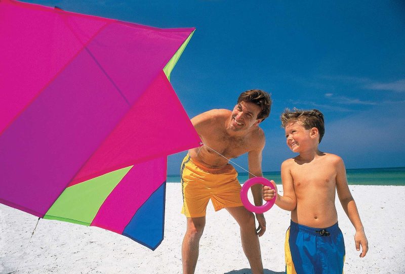 Kite flying is a popular family pastime in Florida.
