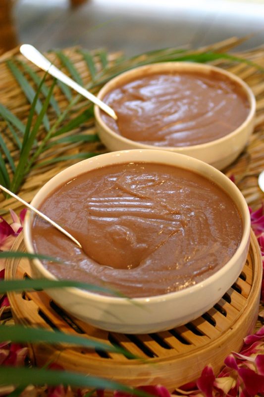 Poi, made from the paste of taro, is a traditional staple in Hawaii. Every family creates its own twist on the basic recipe.