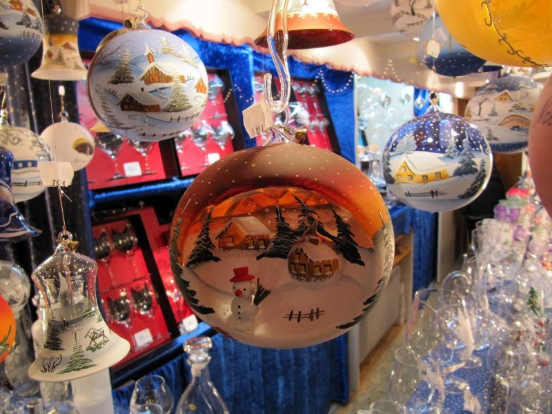 Ornaments spotted in a Christmas market — Europe's oldest — in Strasbourg, France.