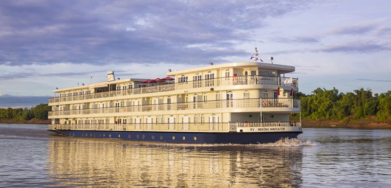 Mekong Navigator, licensed by Uniworld, offers high-end cruises along the Mekong River between Cambodia and Vietnam.