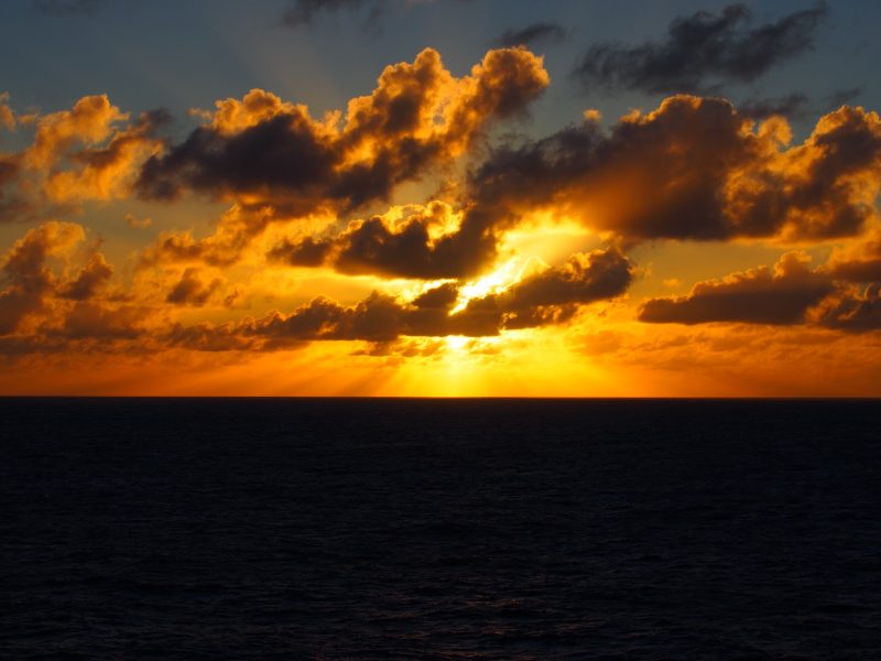 Sunset from the balcony of the Royal Caribbean Allure of the Seas