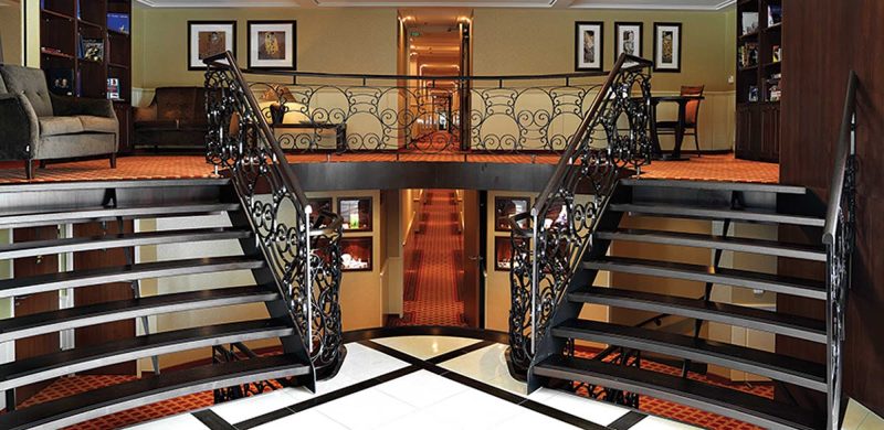 The foyer on AmaLegro, which sails the rivers of France.