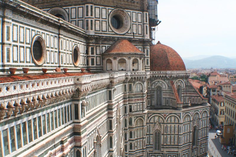 Side view of the Duomo in Florence, Italy. 
