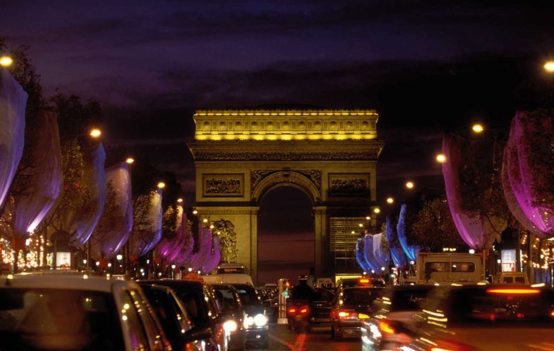 The famed Arc de Triomphe on the Champs-Elysées in Paris.