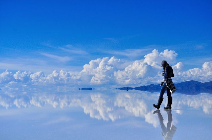The mesmerizing salt flats in Salar de Uyuni, Bolivia.